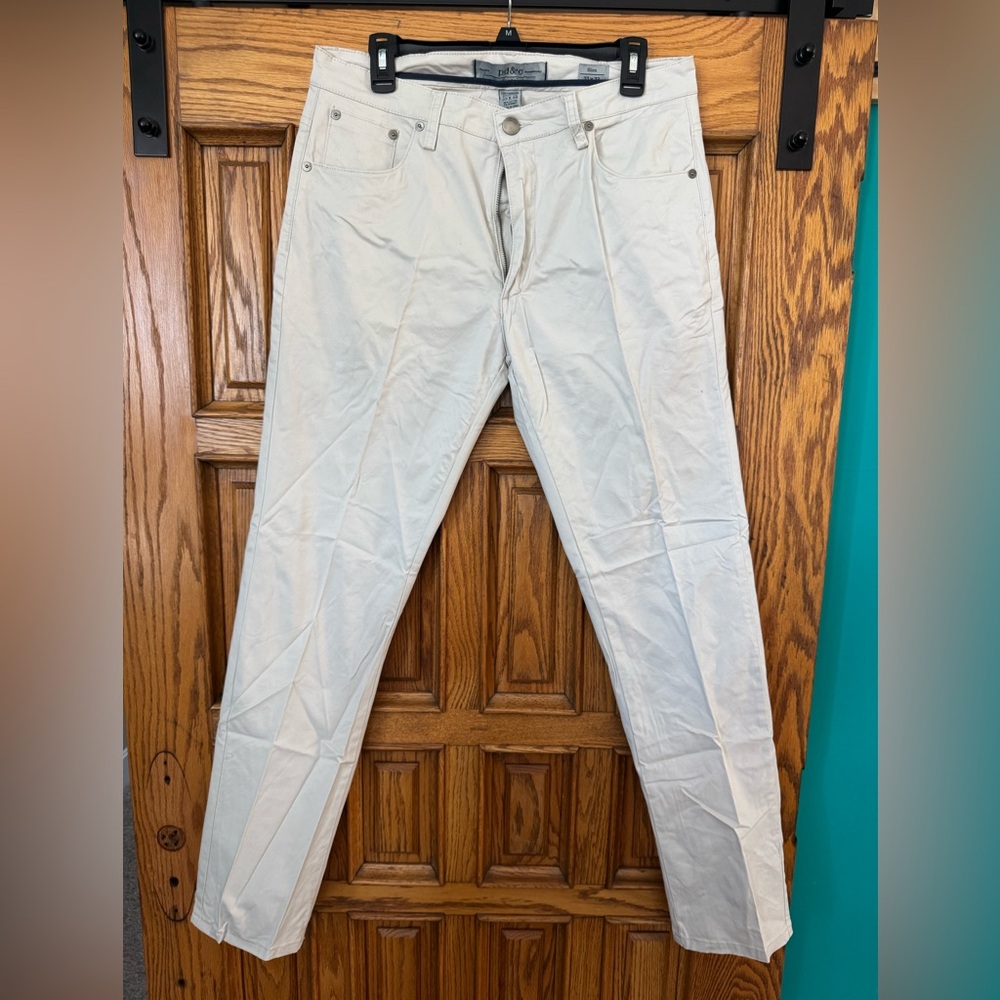 PD&C Slim Fit Cream Stretch Pants